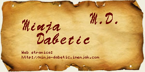 Minja Dabetić vizit kartica
